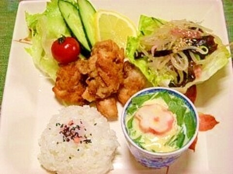 4:3:3ダイエットレシピ☆ヘルシー空揚げ定食